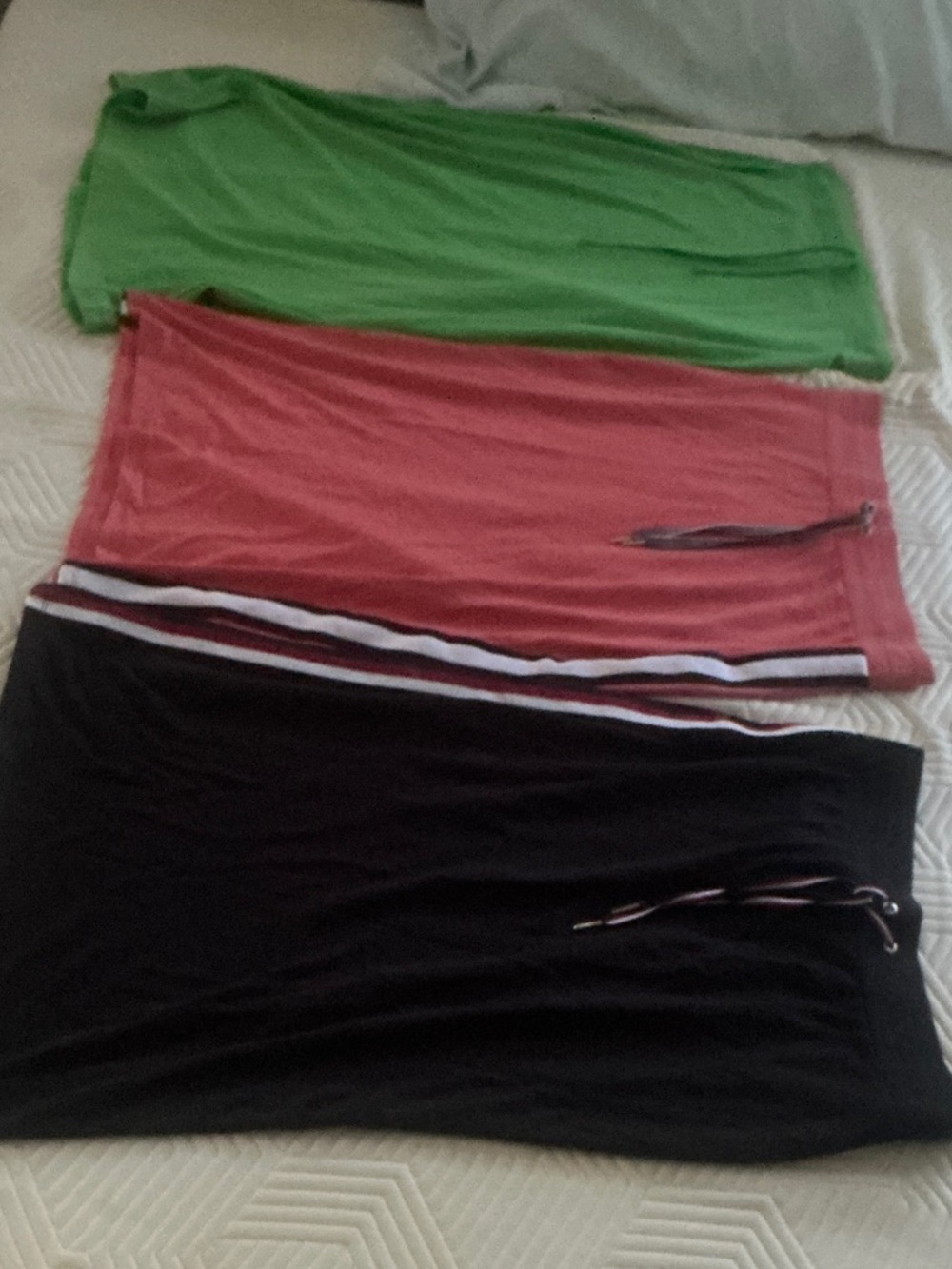 Tommy Hilfiger Midi Skirt Trio in Green, Coral and Black